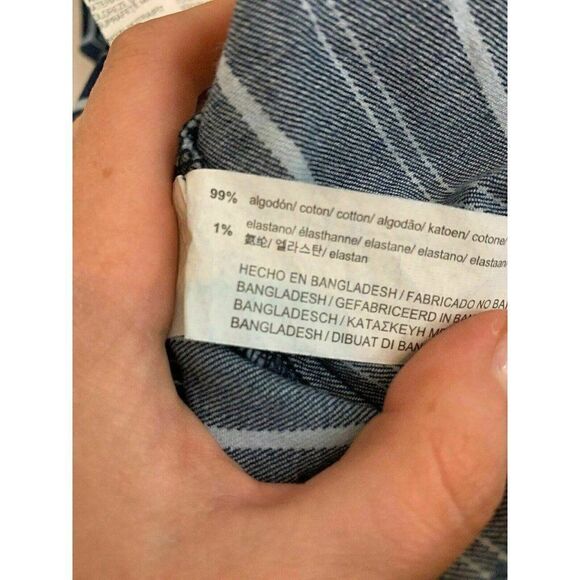 Zara New Blue White Striped Denim Jean Long Sleeve Mini Dress 5520/18/401/3 - Picture 11 of 11